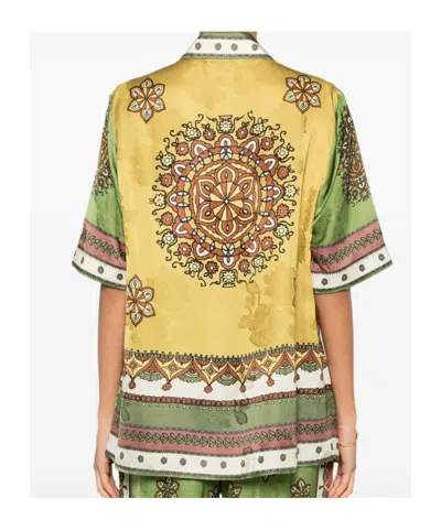 Alemais Contina Multicolor Shirt With Classic Collar And All-over Geometric Print In Viscose Woman