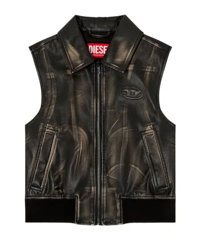 Diesel Distressed Mini Gilet Bomber For Women In Multi
