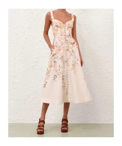 Zimmermann Luna Buttoned Picnic Dress In Cream Songbird