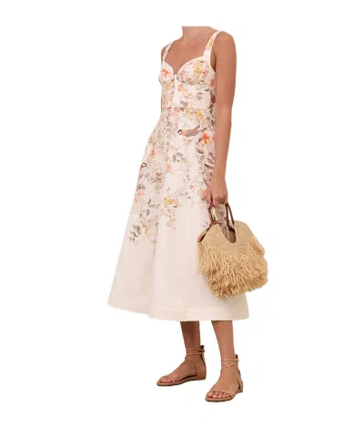 Zimmermann Luna Buttoned Picnic Dress In Cream Songbird