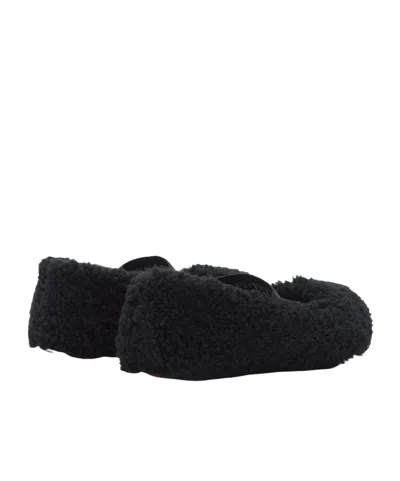 Moon Boot Mb Shearling Ballet Flats In Black Shearling