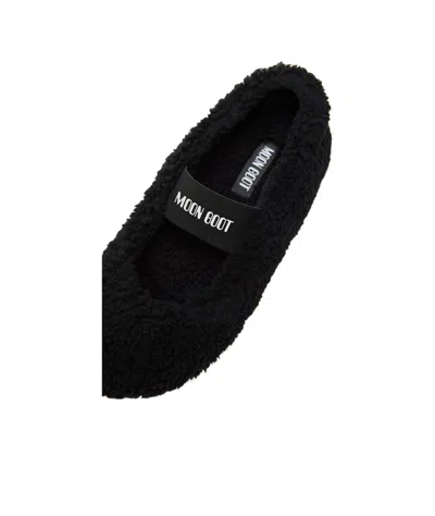 Moon Boot Mb Shearling Ballet Flats In Black Shearling