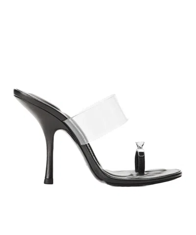 Alexander Wang Bianca 105mm Sandal With Crystal Toe Ring In Black