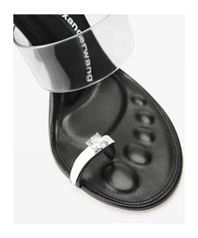 Alexander Wang Bianca 105mm Sandal With Crystal Toe Ring In Black
