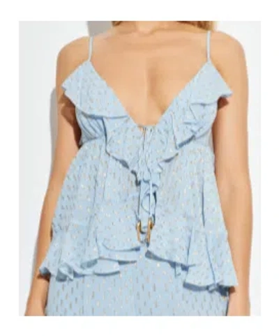 Zimmermann Daylight Ruffled Top In Blue