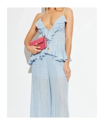 Zimmermann Daylight Ruffled Top In Blue