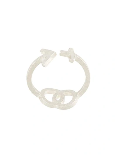 Maison Margiela Silberring Mit Gender-symbol - Metallisch In Metallic