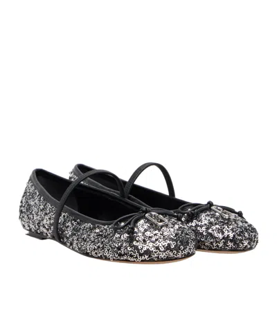 Marc Jacobs The Sequined Sabrina Ballerina Flats In Black