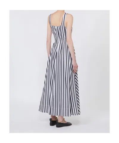Sportmax Fit-and-flare Cotton-poplin Dress With Square Neckline In White