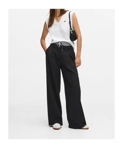 Karl Lagerfeld Ikon Double-waistband Trousers In Black