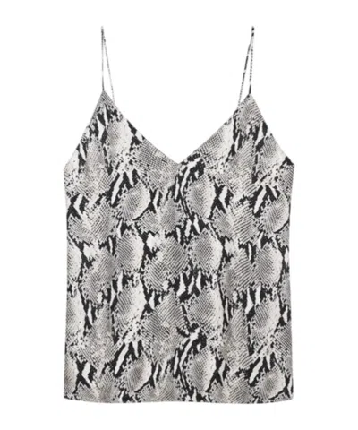 Anine Bing Womens Ellen Python-print Woven Top In Multi