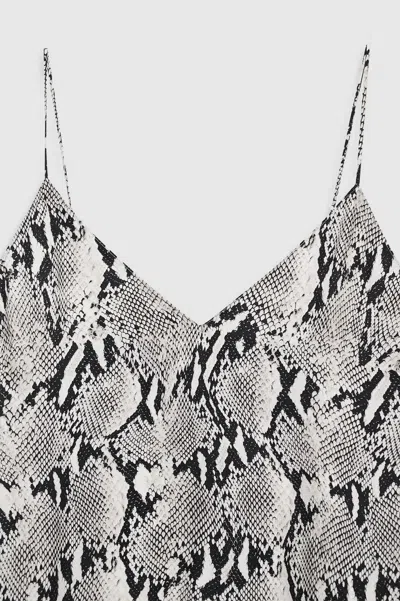 Anine Bing Womens Ellen Python-print Woven Top In Multi