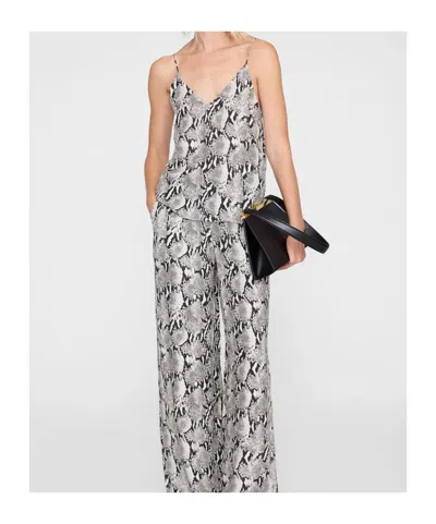 Anine Bing Womens Ellen Python-print Woven Top In Multi