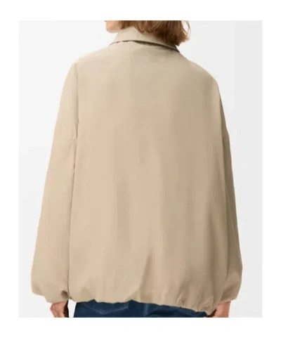 Loewe Polyester Jacket Long Sleeves Collared Front Pockets In Nude