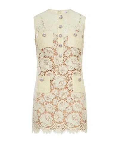 Self-portrait Self Portrait Short Dress With Embellishment In Yellow