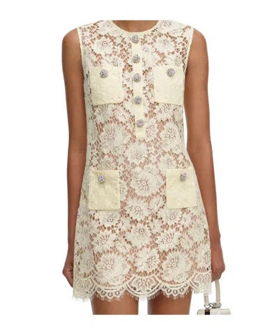 Self-portrait Self Portrait Short Dress With Embellishment In Yellow