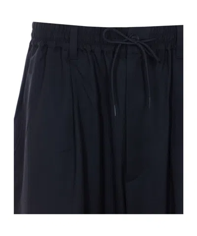 Y-3 Elasticated Logo Patch Trousers In Black