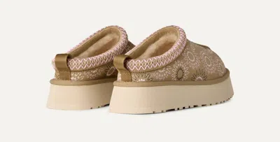 Ugg Embroidered Platform Mules In Brown