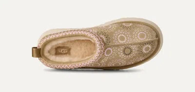 Ugg Embroidered Platform Mules In Brown