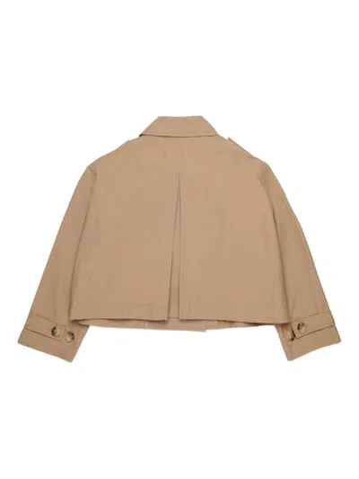 Maxco. Kids Double-breasted Coat In Brown