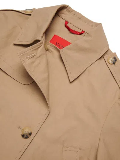 Maxco. Kids Double-breasted Coat In Brown
