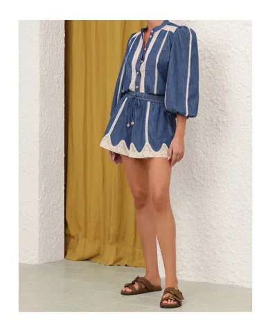 Zimmermann Elegant High Neckline Button-down Top Size 0 In Multi
