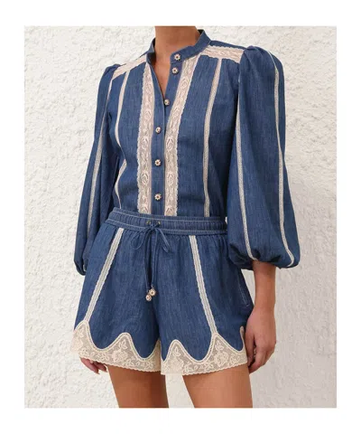 Zimmermann Elegant High Neckline Button-down Top Size 0 In Multi