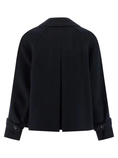 Max Mara Double-breasted Short Coat In Black