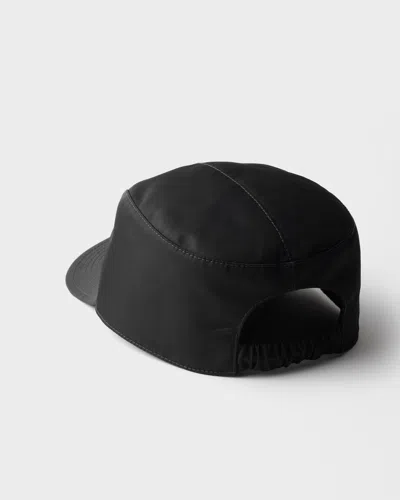 Prada Curved Brim Baseball Cap Structured Design In Black