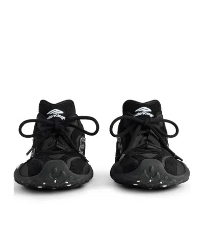 Balenciaga Black Canvas And Corduroy Monday Ultra Sneakers In Black