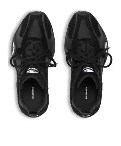 Balenciaga Black Canvas And Corduroy Monday Ultra Sneakers In Black