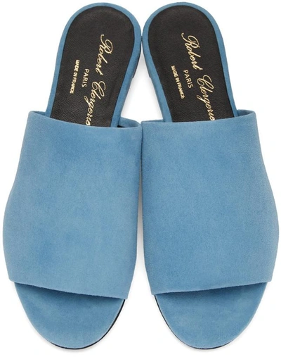 Shop Robert Clergerie Blue Suede Gigy Sandals
