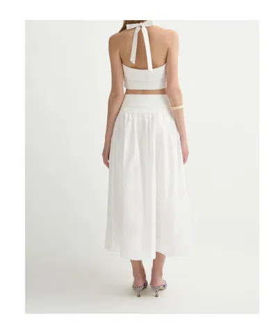 Posse Rue Cotton-poplin Halterneck Bustier Top In White