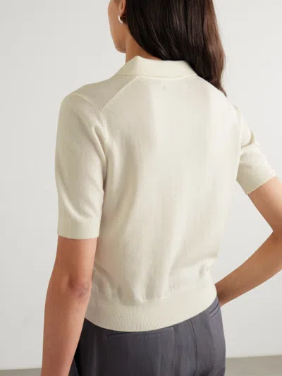 Arch4 Lapel Sweater In White