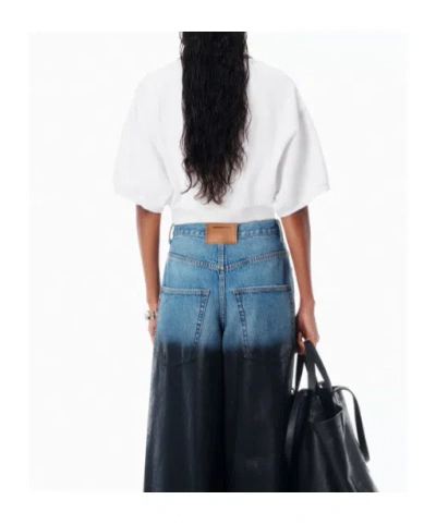 Alexander Wang Alexanderwang. T Relaxed Cropped Cinched Polo Top In White