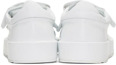 Shop Jil Sander White Triple Velcro Sneakers