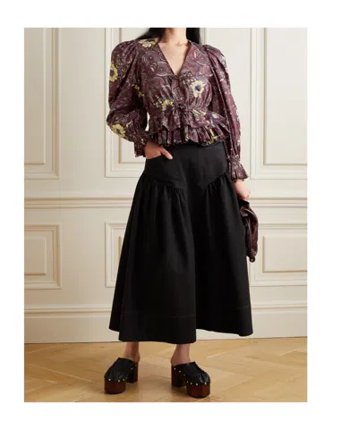 Ulla Johnson Ruffled Printed Shirt In Multi