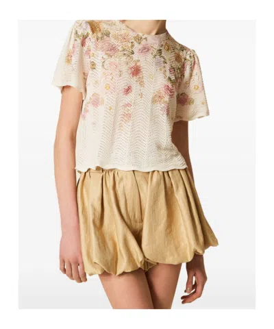 Twinset Floral-pattern Knitted Top In Multi
