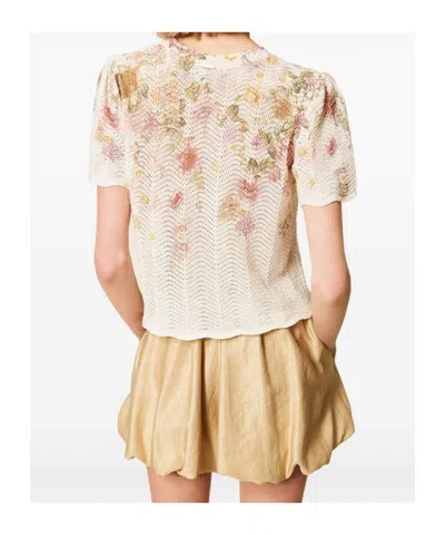 Twinset Floral-pattern Knitted Top In Multi