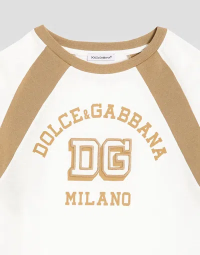 Dolce & Gabbana Jersey T-shirt With Print And Embroidery In White