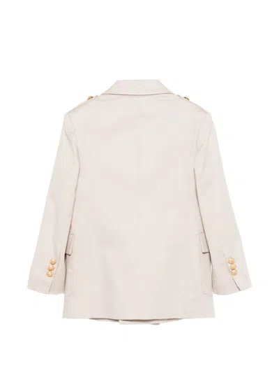 Balmain Buttoned Double-breasted Blazer In Neutral