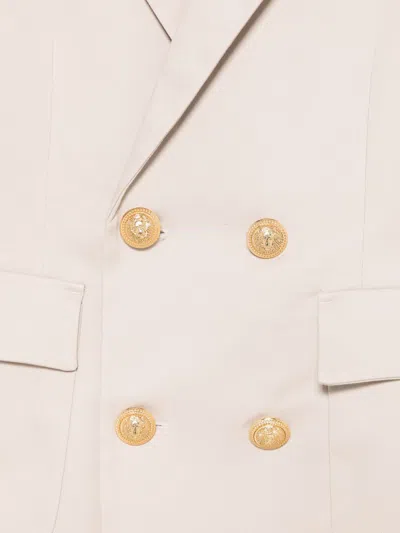 Balmain Buttoned Double-breasted Blazer In Neutral