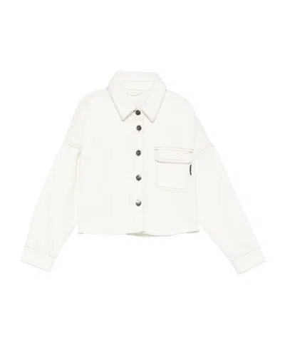Palm Angels Contrast-stitching Jacket In White