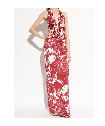 Dsquared2 Draped Printed Maxi Dress In Multi