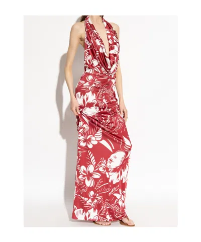 Dsquared2 Draped Printed Maxi Dress In Multi