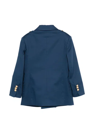 Balmain Buttoned Double-breasted Blazer In Blue