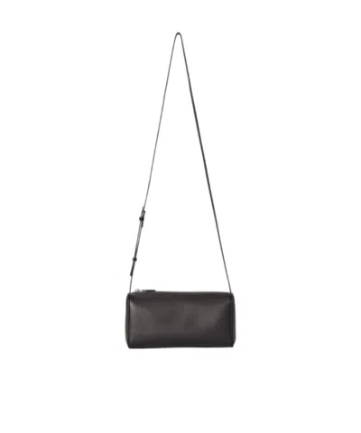 The Row Nineties Leather Crossbody Shoulder Bag In Black