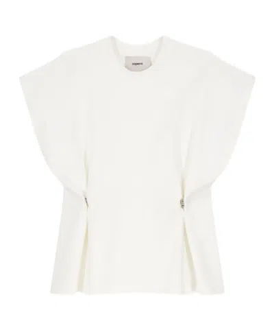 Coperni Adjustable Short-sleeved T-shirt In White