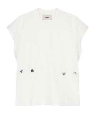 Coperni Adjustable Short-sleeved T-shirt In White