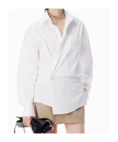 Alexander Wang Pre-styled Mini Wrap Dress In Twill In White